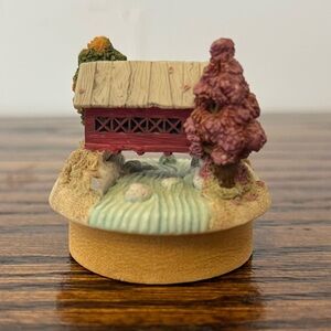 Our America Teeny Toppers Candle Topper Covered Bridge River Trees